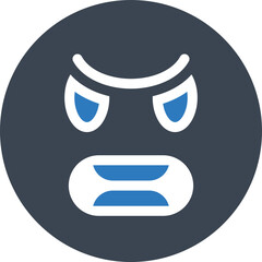 Angry face emoji icon