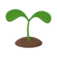 Sprout Sign Emoji Icon Illustration. Growing Plant Vector Symbol Emoticon Design Clip Art Sign Comic Style.
