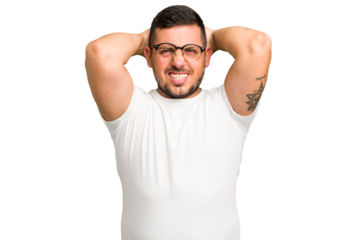 Young caucasian man isolated screaming with rage.