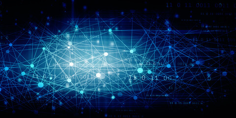 2d illustration Abstract futuristic electronic circuit technology background