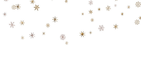 Christmas theme, golden openwork shiny snowflakes, star