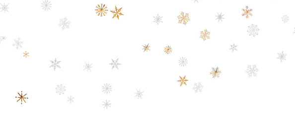 Christmas theme, golden openwork shiny snowflakes, star