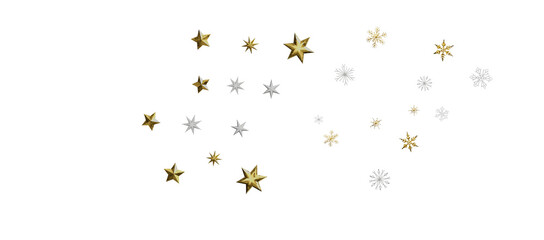 Fototapeta na wymiar Christmas theme, golden openwork shiny snowflakes, star