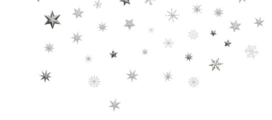 Christmas background design of snowflake and snow falling in the winter 3d illustration