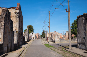 remains of the french village of oradour sur glane after the second world war