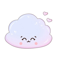 Kawaii Cloud on transparent background