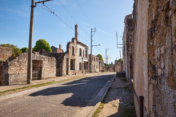 remains of the french village of oradour sur glane after the second world war