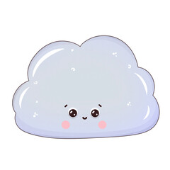 Kawaii Cloud on transparent background