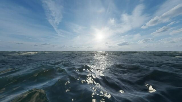 animation, sea and ocean animation, go on the sea, Wavy sea. Calm before the storm