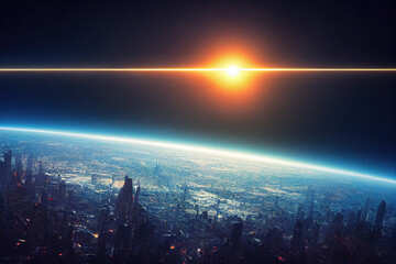 Sci-Fi landscape from space