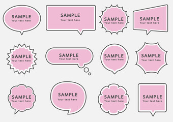 design set of stickers comics cloud. manga frame