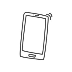 Vibro call on mobile phone. Business doodle.