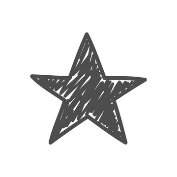 Five pointed star icon. Business doodle.