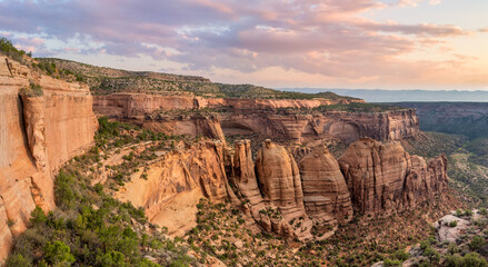 Morning light at Colorado National Monument in Grand Junction, Colorado- view of the Coke Ovens from Artists Point View