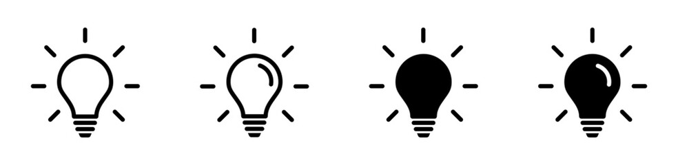 Light icon. Lamp and bulb symbols. Vector sign.