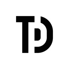 Abstract TDP initials monogram logo design, icon for business, template, simple, elegant