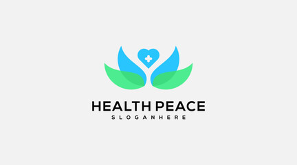 health peace cross logo design vector illustration