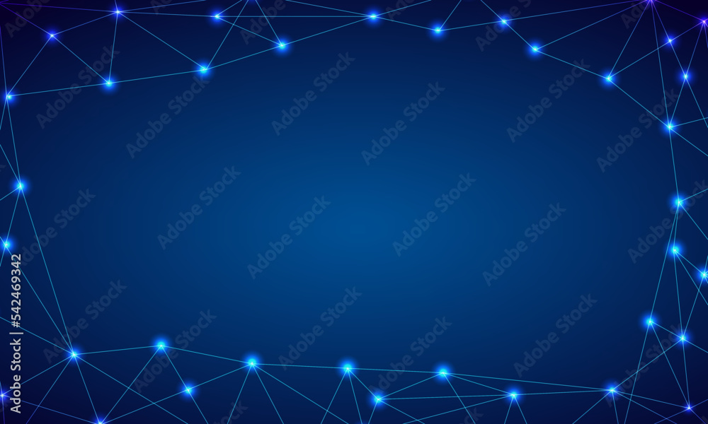Poster network technology background future technological processes represent data points, network connecti