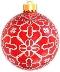 Transparent red and white geometric pattern ornament Christmas ball