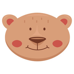 bear design over beige with cheecks and smile