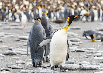 Königspinguin Kolonie Gold Harbour - landschaftlich reizvolle Bucht auf Südgeorgien 