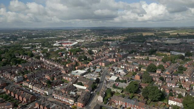 Wide generic aerial view of Doncaster town centre