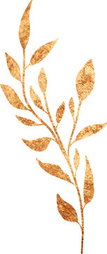 Gold foil textured leaves