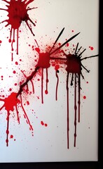 Blood dripping on white background