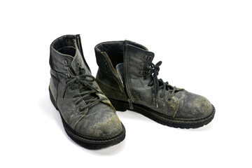 Old army shoes , mountain mouldy boots 