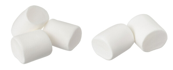 Marshmallow isolated on white background with full depth of field