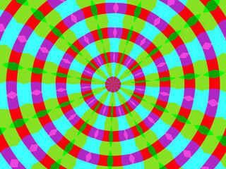 Red yellow green wheel abstract background with circles