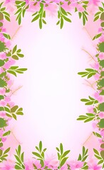 pink flowers frame,decorative floral frame background