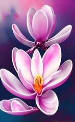 Obraz na płótnie Canvas pink and white magnolia flower,White Magnolia Flower With Pink Stamen