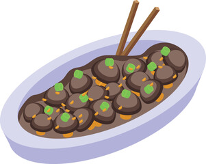 Fungi food icon isometric vector. Shiitake fungus. Shitake chinese