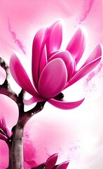 Obraz na płótnie Canvas pink and white magnolia flower,White Magnolia Flower With Pink Stamen