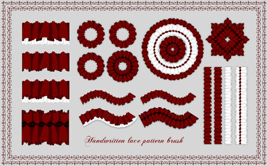 レース_シームレスパターン_ブラシ_赤