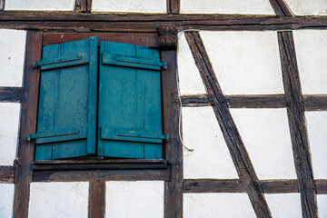 Window in Tudor Style House in Alsace, France