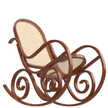 3d rendering illustration of a rocking chair