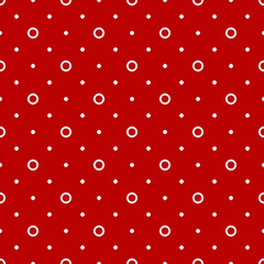 red polka dots seamless pattern and digital paper with red background © uixtube