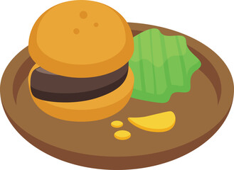 Duck burger icon isometric vector. Pate foie. Goose cuisine