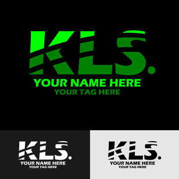 Green letter KLS logo on black background Vector