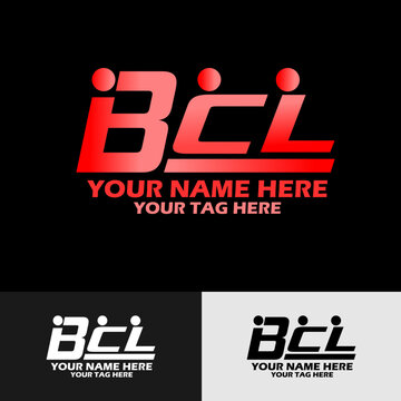Red letter BCL logo on black background Vector