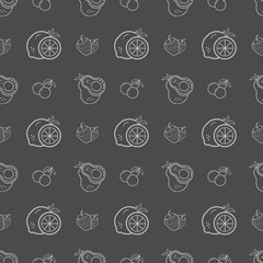 seamless pattern with fruits and digital paper