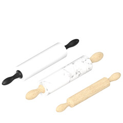 3d rendering illustration of some rolling pins