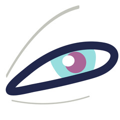 vector simple illustratoin eye with green and blue color