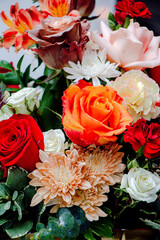 Boquet of Seasonal Bright Flowers