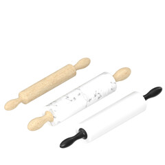 3d rendering illustration of some rolling pins