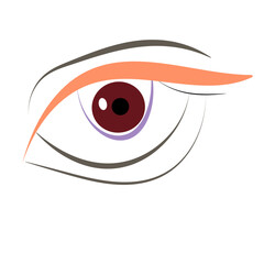 vector simple illustration eye of the person with red and orange