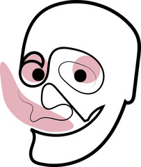 vector seamless illustration skull and pink tongue