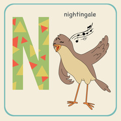 animal alphabet letter n